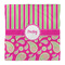 Pink & Green Paisley and Stripes Comforter - Queen - Front