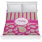 Pink & Green Paisley and Stripes Comforter - Full / Queen (Personalized)