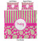 Pink & Green Paisley and Stripes Comforter Set - King - Approval