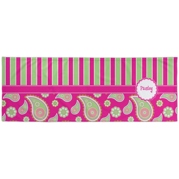 Pink & Green Paisley and Stripes Cooling Towel- Approval