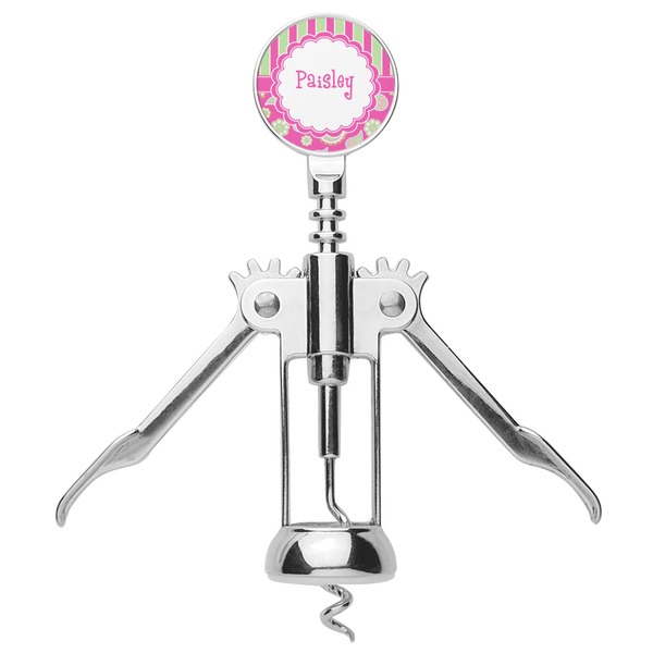 Pink & Green Paisley and Stripes Corkscrew - Alt