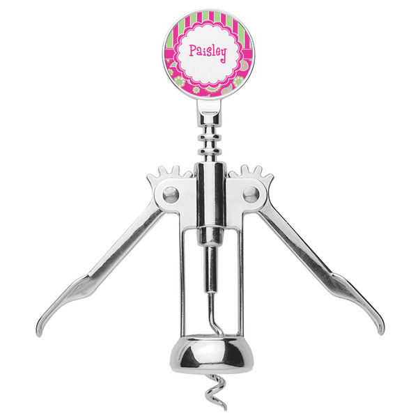 Pink & Green Paisley and Stripes Corkscrew - Alt