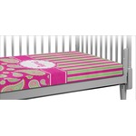 Pink & Green Paisley and Stripes Crib Fitted Sheet (Personalized)