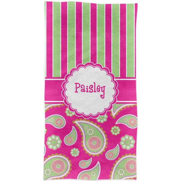 Pink & Green Paisley and Stripes Crib Comforter/Quilt - Apvl