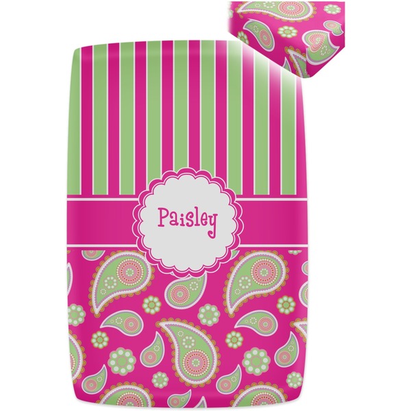 Pink & Green Paisley and Stripes Crib Fitted Sheet - Apvl