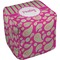 Pink & Green Paisley and Stripes Cube Poof Ottoman (Bottom)