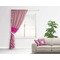 Pink & Green Paisley and Stripes Curtain With Window and Rod - in Room Matching Pillow