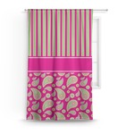 Pink & Green Paisley and Stripes Curtain - 50"x84" Panel