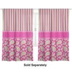 Pink & Green Paisley and Stripes Curtain Panel - Custom Size