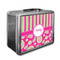 Pink & Green Paisley and Stripes Custom Lunch Box / Tin
