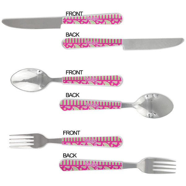 Pink & Green Paisley and Stripes Cutlery Set - APPROVAL