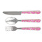 Pink & Green Paisley and Stripes Cutlery Set - FRONT
