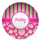 Pink & Green Paisley and Stripes DecoPlate Oven and Microwave Safe Plate - Main