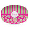 Pink & Green Paisley and Stripes Microwave & Dishwasher Safe CP Plastic Platter - Main