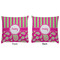 Pink & Green Paisley and Stripes Decorative Pillow Case - Approval