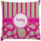 Pink & Green Paisley and Stripes Decorative Pillow Case (Personalized)