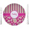 Pink & Green Paisley and Stripes 10" Glass Lunch / Dinner Plates - Single or Set (Personalized)