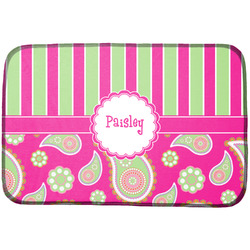 Pink & Green Paisley and Stripes Dish Drying Mat (Personalized)