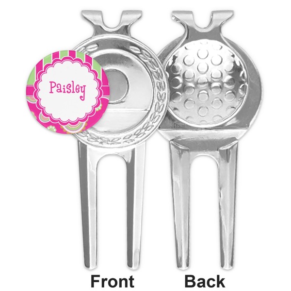 Pink & Green Paisley and Stripes Divot Tool - Second