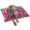 Pink & Green Paisley and Stripes Dog Bed - Large LIFESTYLE