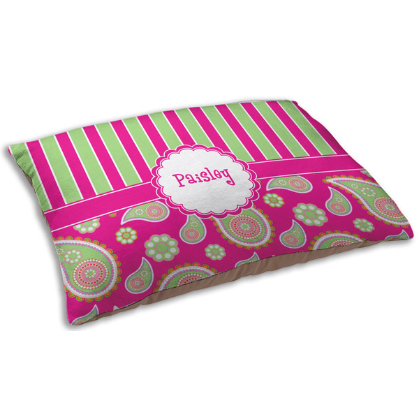 Pink & Green Paisley and Stripes Dog Beds - SMALL