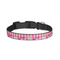 Pink & Green Paisley and Stripes Dog Collar - Small - Front