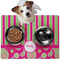Pink & Green Paisley and Stripes Dog Food Mat - Medium LIFESTYLE