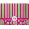 Pink & Green Paisley and Stripes Dog Food Mat - Medium without bowls