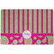 Pink & Green Paisley and Stripes Dog Food Mat - Small without bowls