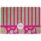 Pink & Green Paisley and Stripes Dog Food Mat w/ Name or Text