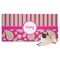 Pink & Green Paisley and Stripes Dog Towel (Personalized)