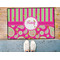 Pink & Green Paisley and Stripes Door Mat - LIFESTYLE (Med)