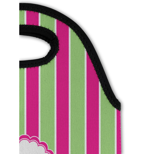 Pink & Green Paisley and Stripes Double Wine Tote - Detail 1 (new)