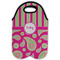 Pink & Green Paisley and Stripes Double Wine Tote - Flat (new)