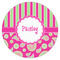 Pink & Green Paisley and Stripes Drink Topper - Large - Single
