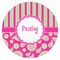 Pink & Green Paisley and Stripes Drink Topper - Medium - Single