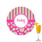 Pink & Green Paisley and Stripes Drink Topper - Small - Single with Drink