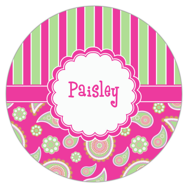 Pink & Green Paisley and Stripes Drink Topper - Small - Single
