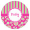 Pink & Green Paisley and Stripes Drink Topper - Small - Single