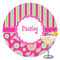 Pink & Green Paisley and Stripes Drink Topper - XLarge - Single with Drink