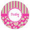 Pink & Green Paisley and Stripes Drink Topper - XLarge - Single
