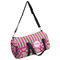 Pink & Green Paisley and Stripes Duffle bag with side mesh pocket