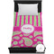 Pink & Green Paisley and Stripes Duvet Cover - Twin XL (Personalized)