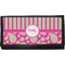 Pink & Green Paisley and Stripes Canvas Checkbook Cover (Personalized)