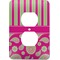 Pink & Green Paisley and Stripes Electric Outlet Plate