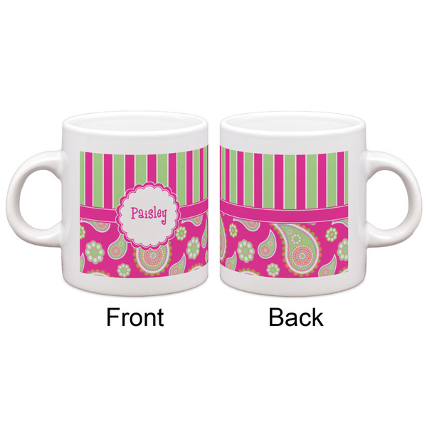Pink & Green Paisley and Stripes Espresso Cup - Apvl