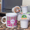Pink & Green Paisley and Stripes Espresso Cup - Single Lifestyle