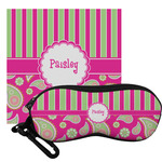 Pink & Green Paisley and Stripes Eyeglass Case & Cloth (Personalized)