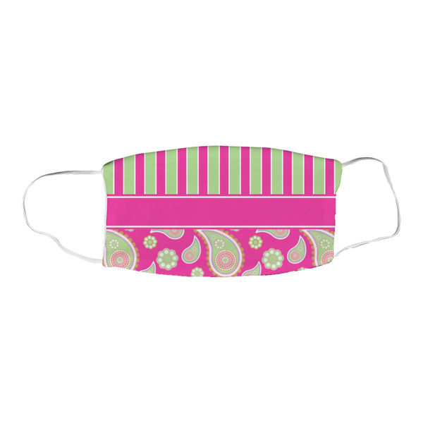 Pink & Green Paisley and Stripes Fabric Face Mask