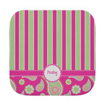 Pink & Green Paisley and Stripes Face Towel (Personalized)